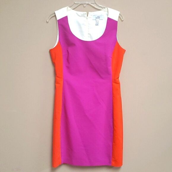 BELLE Badgley Mischka Color Block Dress - Size 10 - Picture 1 of 6